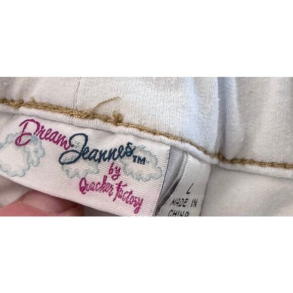 Dream Jeannes Quacker Factory White Cargo Skort Jersey Knit Size Large - Picture 3 of 11